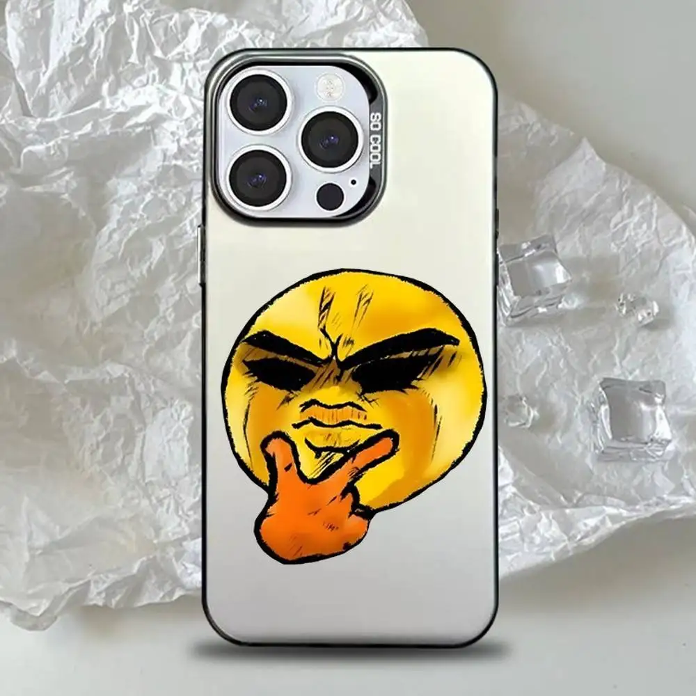 Чехол для телефона с забавными наклейками с изображением эмодзи для iPhone 16,15,14,13,12,11, Pro, Max, Plus, Mini, XS, SE, черный матовый жесткий бампер с защитой от падения