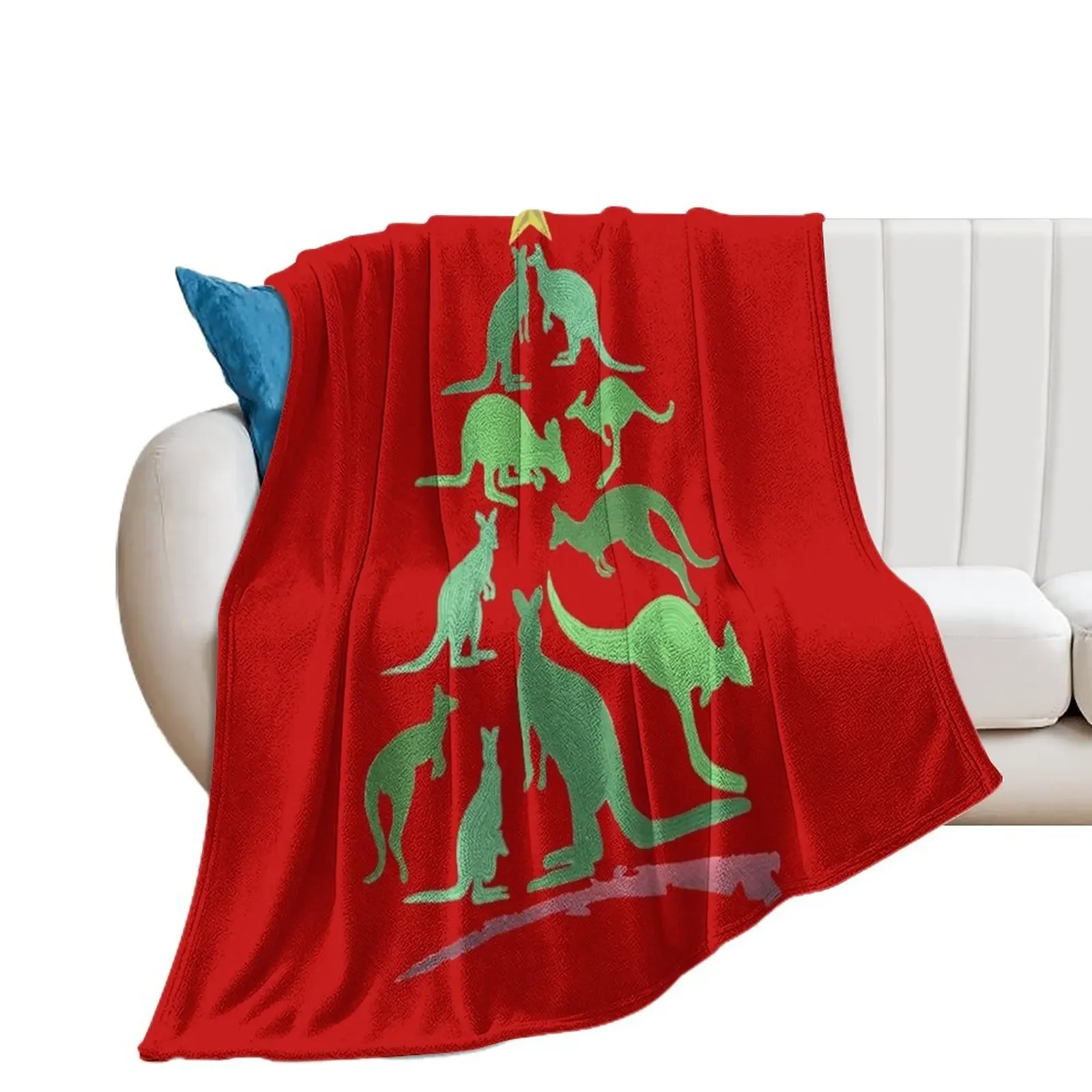 

Kangaroo Christmas Throw Blanket Bed Hair Picnic Loose Blankets