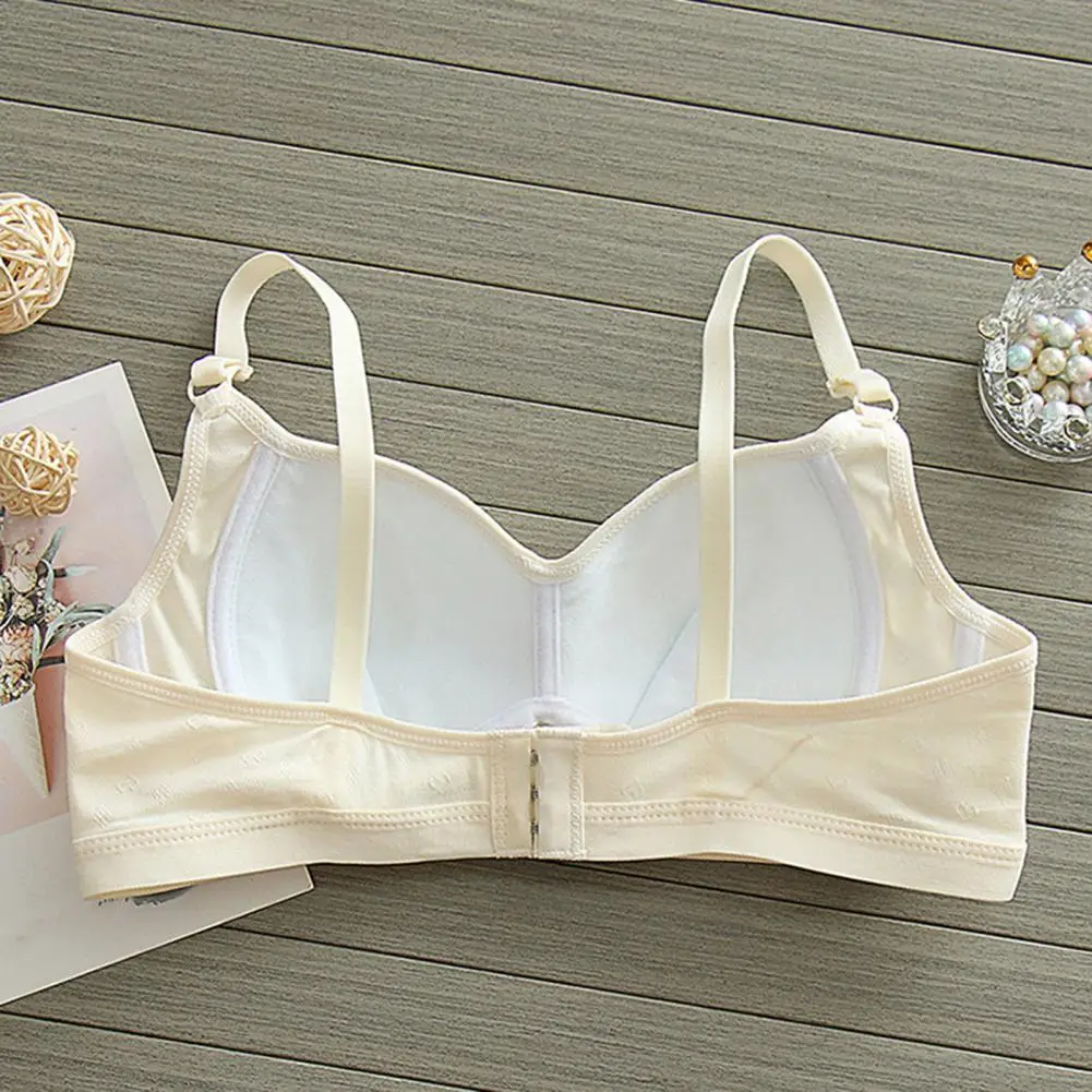 Thin Mold Cup Bra Teen Girls Soft Padded Wireless Cotton Training Bra Set with Adjustable Straps Seamless Cami Bra for Children