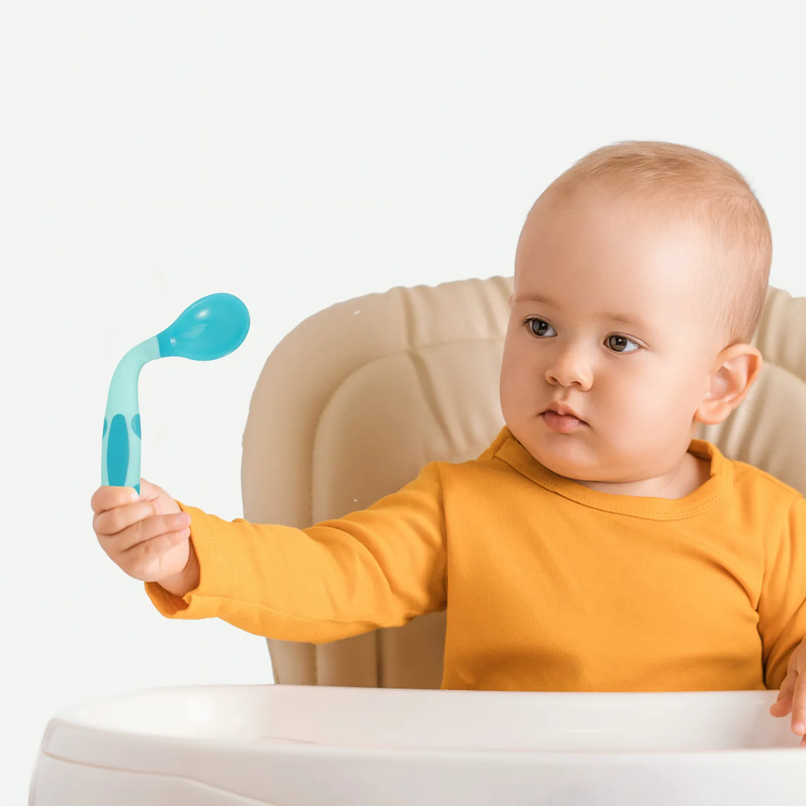 

1Set Toddler Spoon Fork Kit Baby Feeding Tools Training Utensils for Feeding Scoop Ergonomic Shape