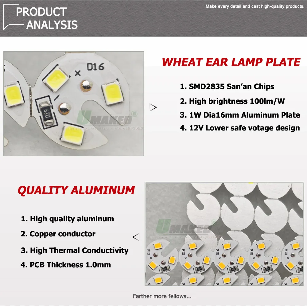 3LEDs SMD2835 12V Mini Light Source White Warm Red Green Blue Yellow Wheat Ear Lamp For Ambient Decoration Lighting DIY Dia16mm