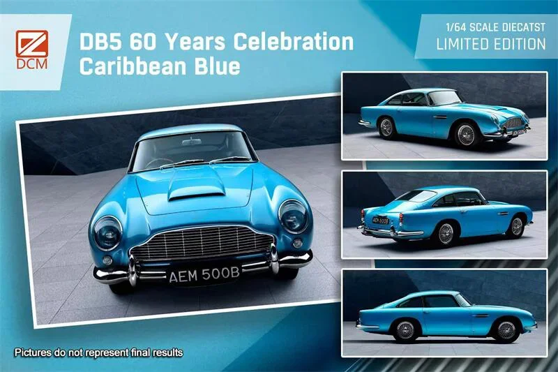 (Pre-order) DCM 1:64 DB5 60 Years Celebration Caribbena Blue / Greveyard RacingART livery limited500 Diecast Model Car