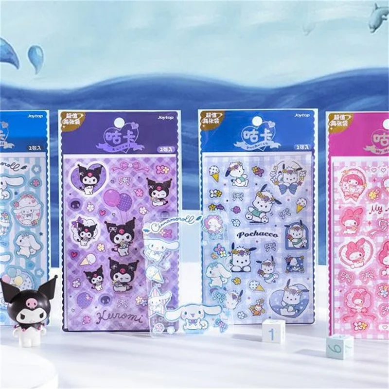 24pack/lot Sanrio Kuromi Melody Stickers Cartoon Scrapbooking DIY Diary Decorative Sticker Album Stick Label Stationery