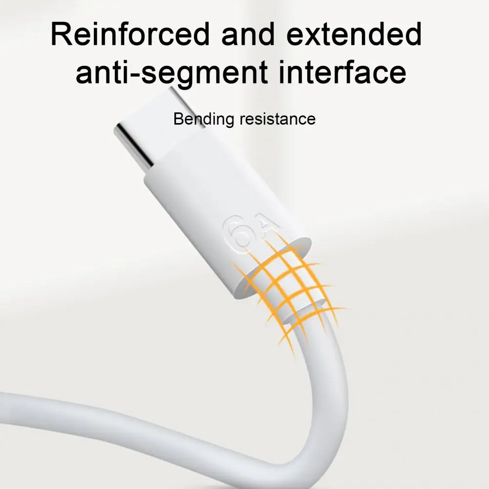 Data Line Fast Charging Stable Output Data Transmission 6A/66W Type-C Phone Charger Cable For Android For Huawei For Xiaomi