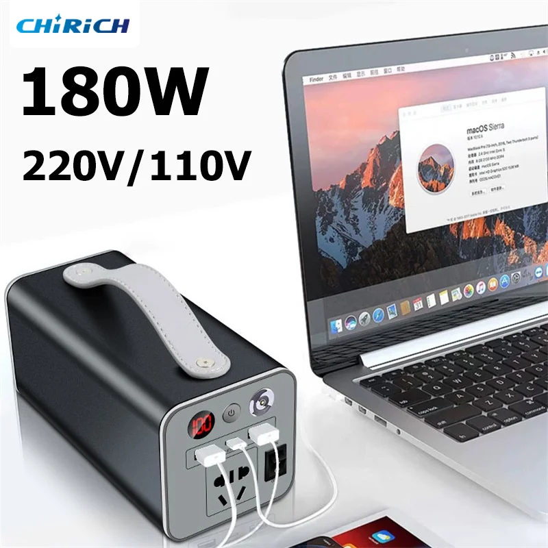 Portable 180W Power Station For Outdoor Power Supply 220V Powerful Powerbank Large Capacity Emergency External Battery Camping