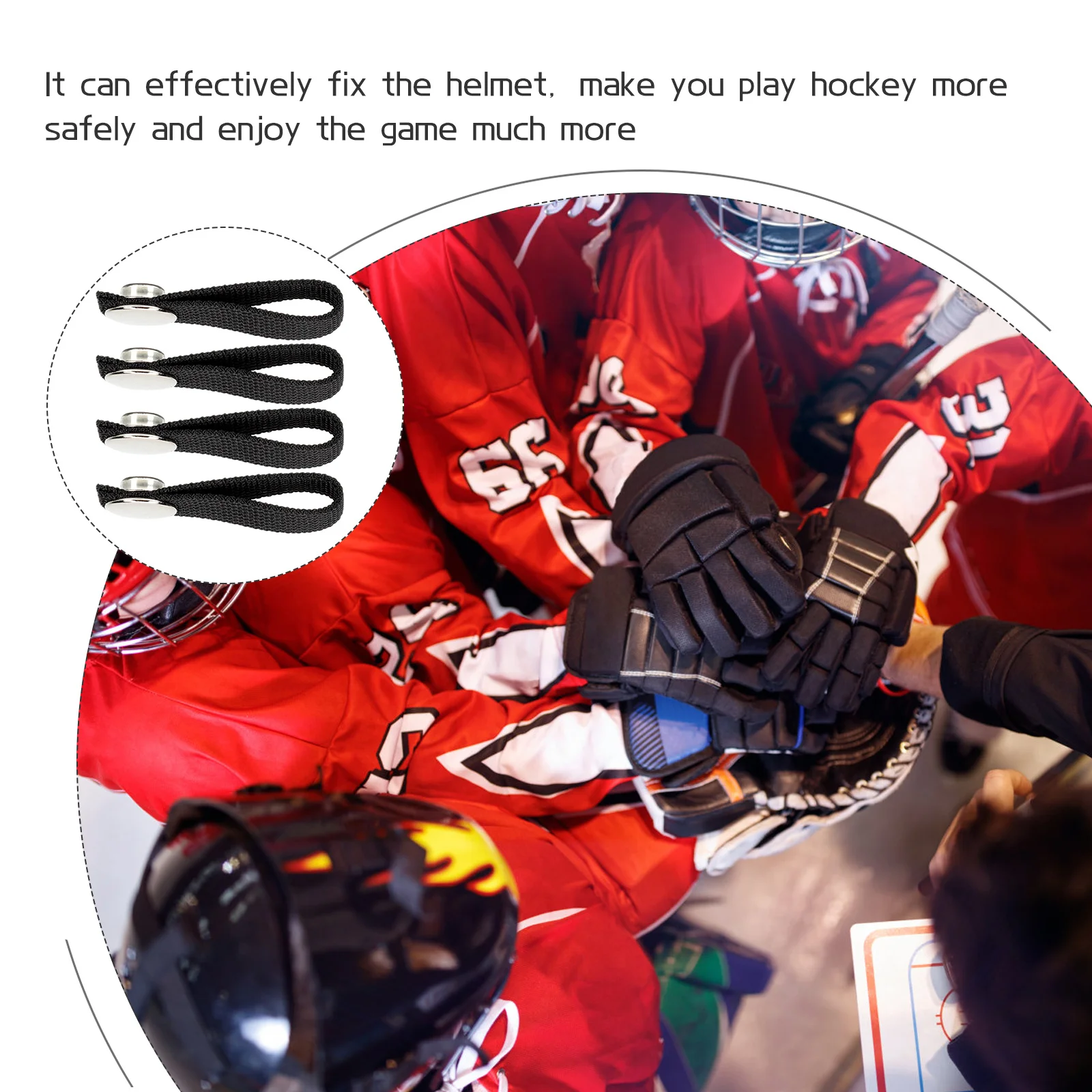 

4pcs Hockey Chin Strap Replacement Polyester Elastic Detachable Safety Strap For Sports Accessory Repair Kit