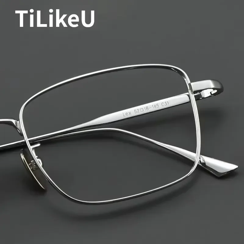 

High Quality Pure Titanium Glasses Frames Vintage Rectangular Prescription Eyeglasses for Men Women Optical Korean Glasses Frame