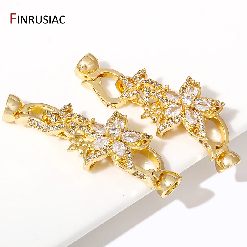18K金メッキフラワーパールクラスプ,真ちゅう製ジルコンフッ - Jewelry Making Items のレビューと価格