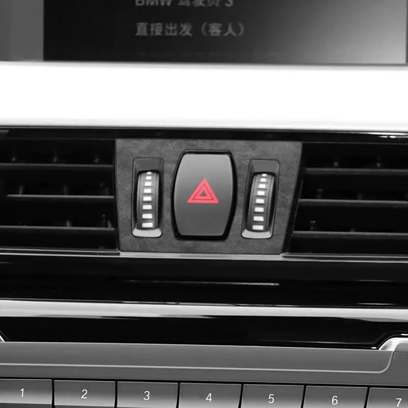 

For BMW X1 F48 (2016-2022) Made of Alcantara Center Console Warning Light Button Trim Sticker Car Interior Tuning Accessories