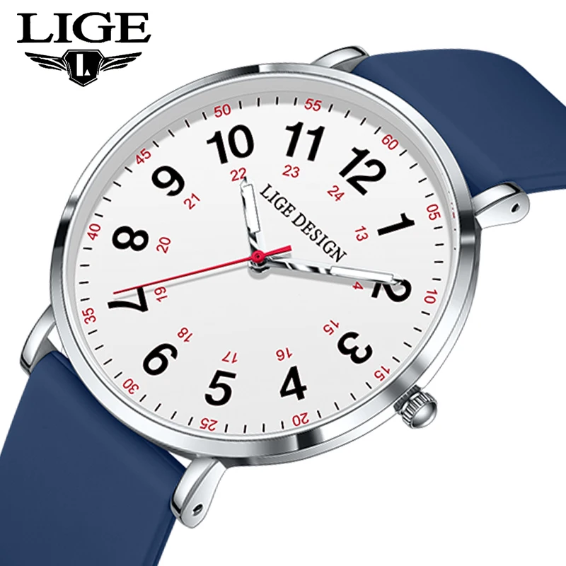 

LIGE Watch for Women 2026 elegant simple waterproof 12/24 hours dial color silicone strap student Watch women's wristwatch reloj