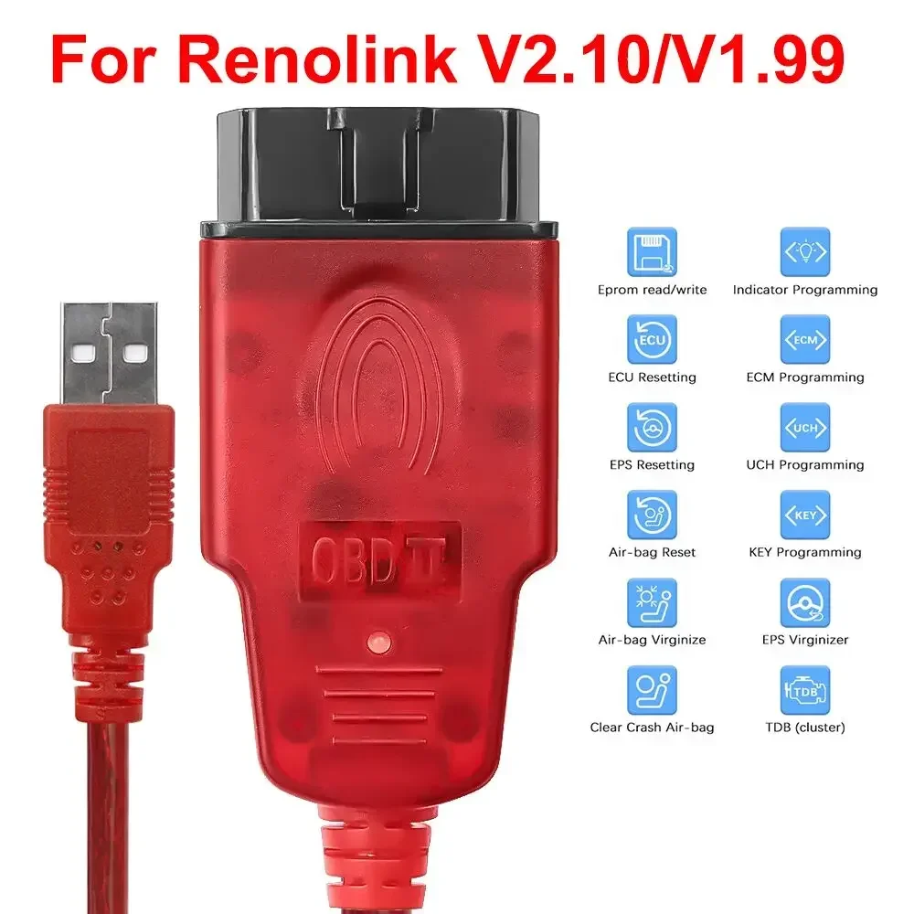 

2024 Renolink V2.10 V1.99 For Renault Car OBD2 Car Diagnostic Auto Tool ECM UCH Key ECU Programmer Tool