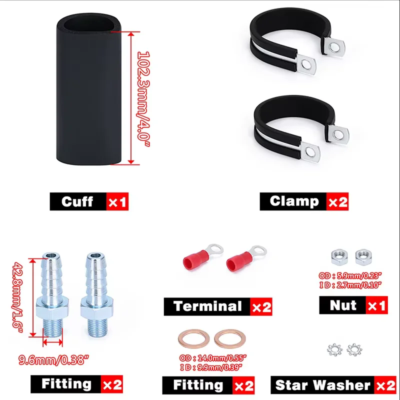 OSIAS Universal High Flow & Pressure External Inline 255LPH Fuel Pump GSL392 28-3012 6AN Fittings Kit