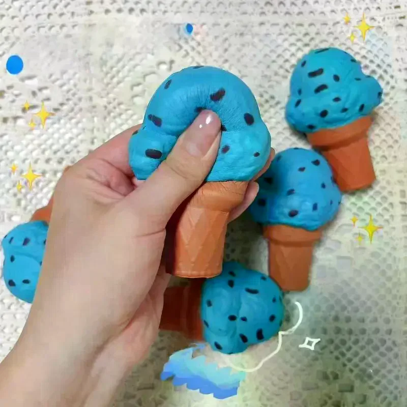 Soft Simulated Blue Ice Cream Squeeze Toy Stress Relief Slow Rebound Fidget Toys Home Decor Friends Best Gift Anti-Stress 1/3pcs