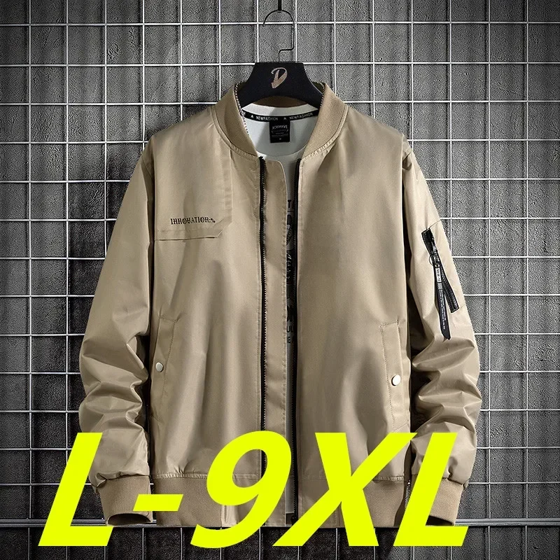 8XL 9XL Large Size Men's Windproof Jacket Spring Outdoor Tactical Retro Bomber Jacket Streetwear Men's Baseball Aviator Jacket