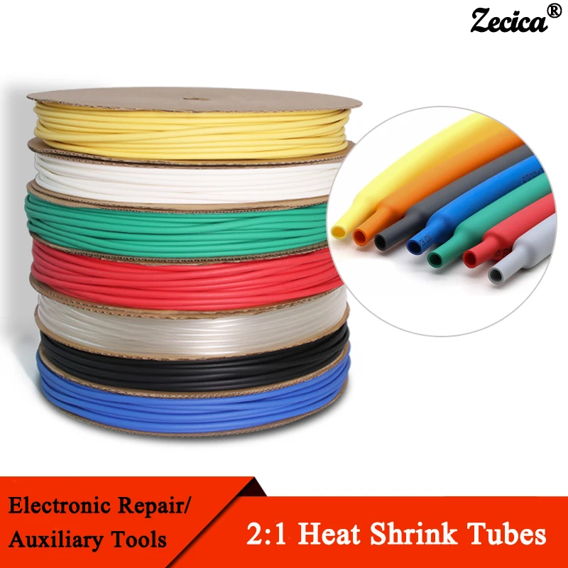 1m 2:1 Heat Shrink Tube Cable Protector Sleeve Dia.1~100mm 600V Polyolefin Insulated Thermoresistant Shrinkable  Wrap for Cables