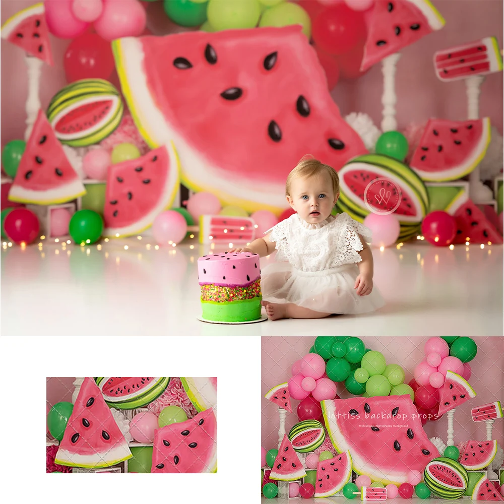 

Watermelon Summer Fruits Backdrops Kids Baby Birthday Cake Smash Photocall Decors Child Adult Photo Backgrounds