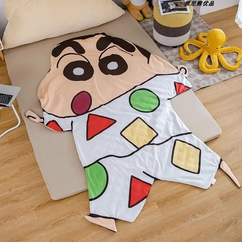 Bandai Crayon Shin-Chan Anime Cartoon Air Conditioner Blanket Kawaii Funny Bedroom Office Nap Blanket Cute Home Sofa Decoration