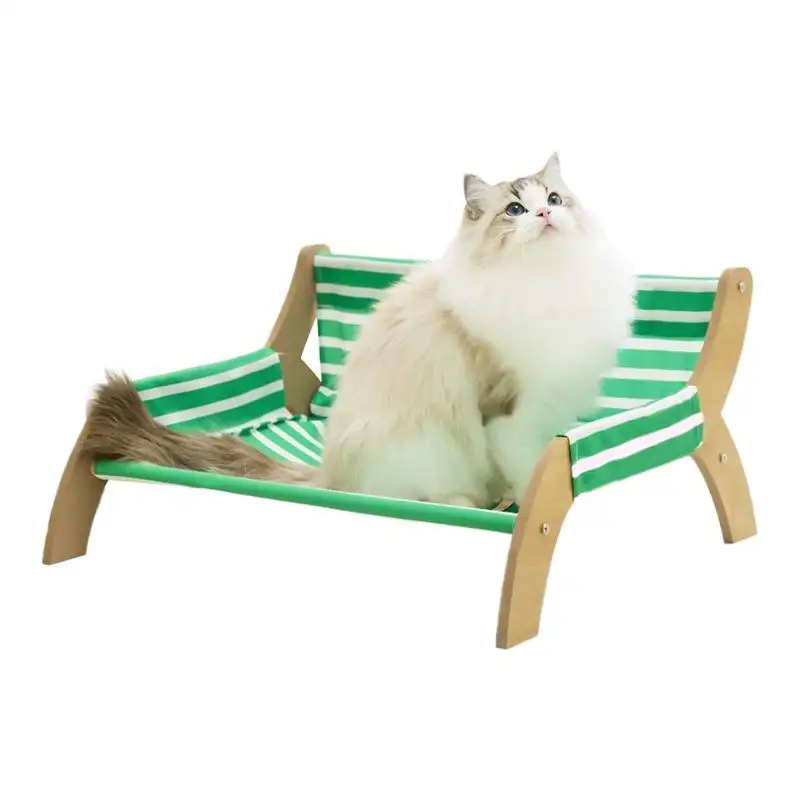 

Cat Chair Kitten Hammock Bed Breathable Stripe Kitten Hammock for Soothing Rest Multi Cats Households Indoor Living Room Bedroom