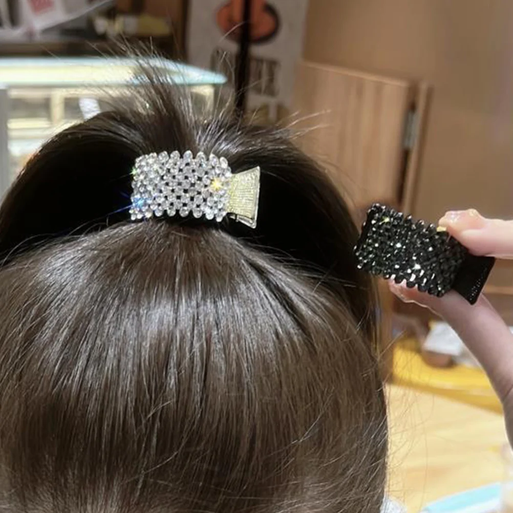 

2pcs Full Diamond Ponytail Clip Shiny Claw Clips For Women Hair Accessories Durable Alloy Ponytail Holder For Long Thick Hair