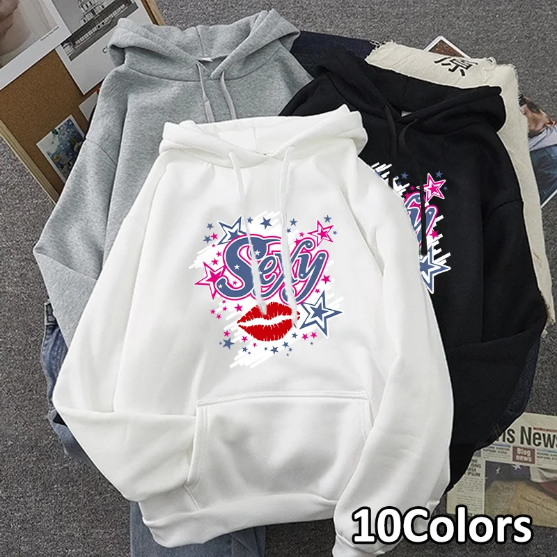 

Women's Harajuku Aesthetic Pattern Hoodie Women's Autumn and Winter Casual Fashion Hoodie Sportswear Top Hoodie