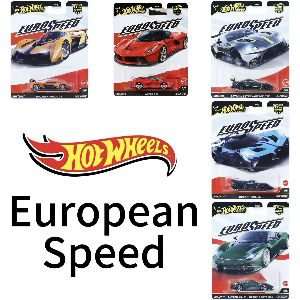 

Hot Wheels FPY86 9C1L Automotive Culture European Speed Series Ferrari/Bentley/Aston Martin 1/64 Metal Diecast Model Car