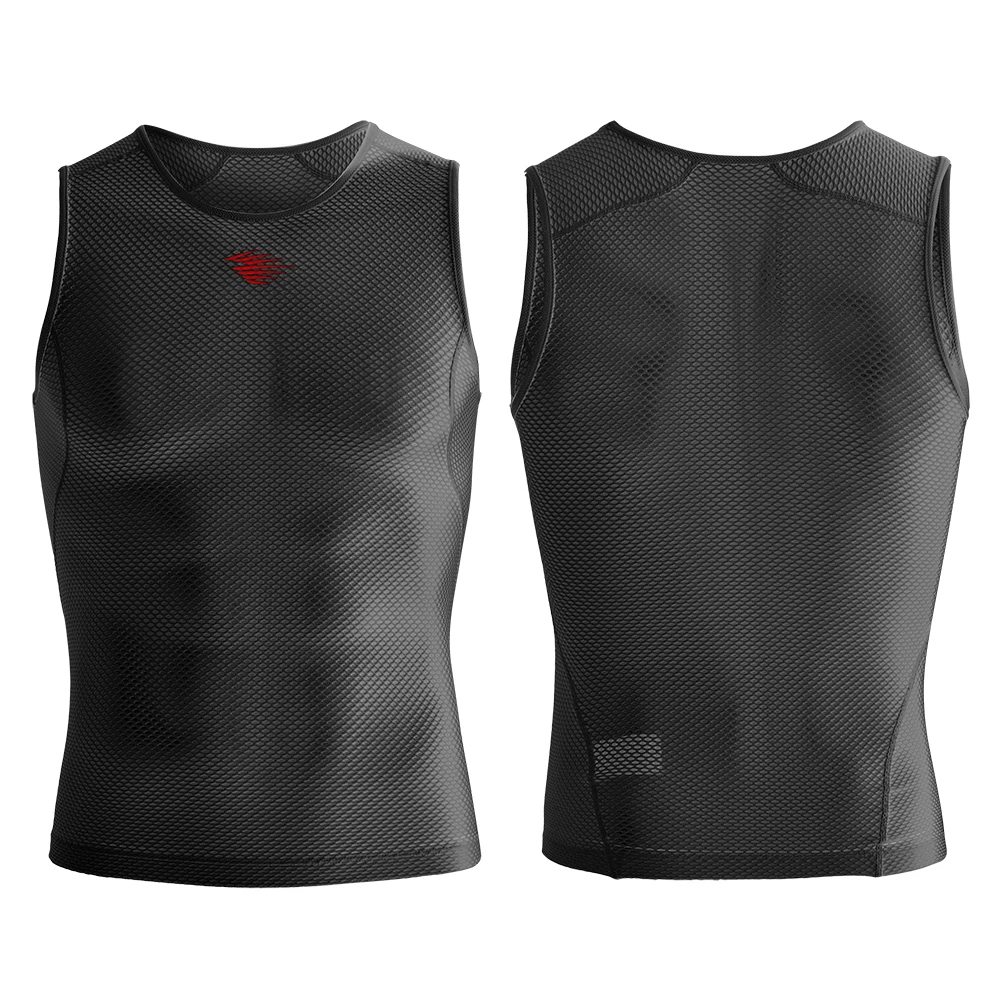 RION Men's Cycling Base Layer Vest Breathable Mesh Quick Dry Sleeveless Bike Underwear Road MTB Sports Undershirt 2 Piece Set