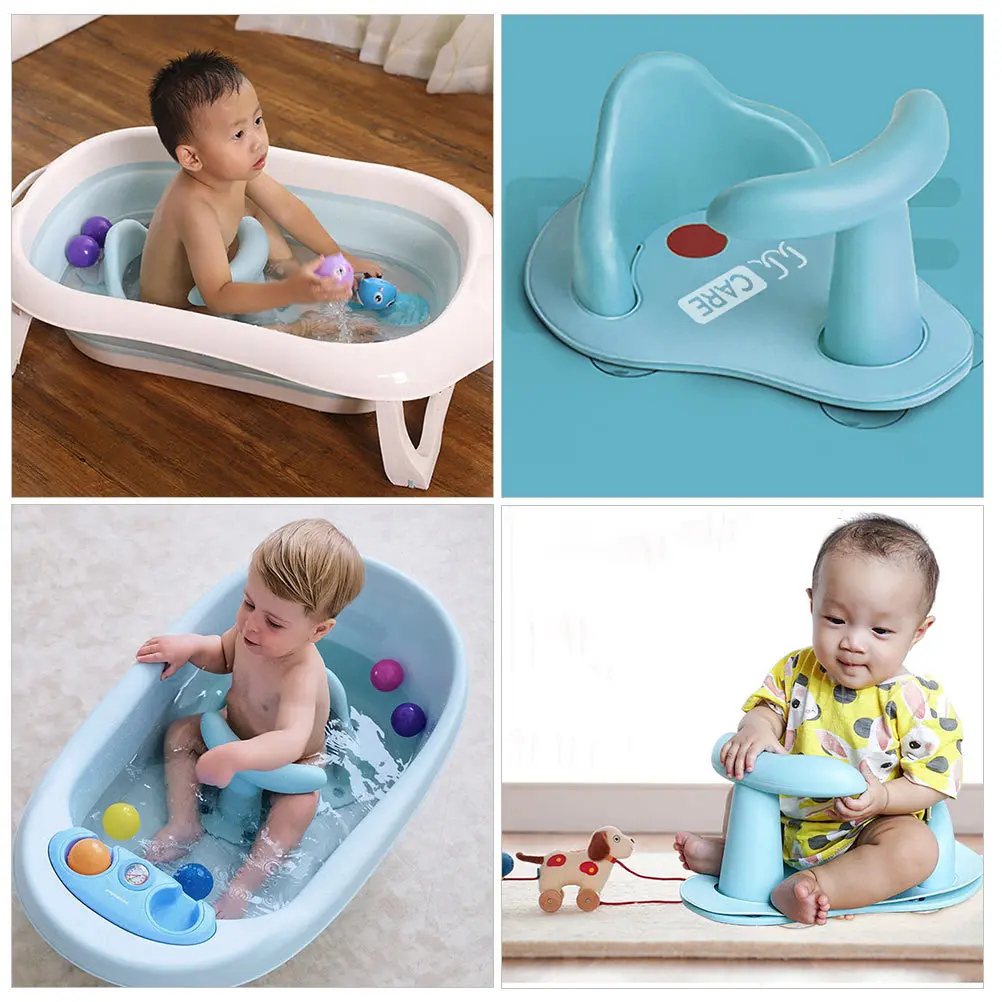 

1Pcs Bath Seat Baby Shower Chair with Suction Feet Non-Slip Design for Kids Bathtub Safety Comfortable PVC High-Quality Bathroom