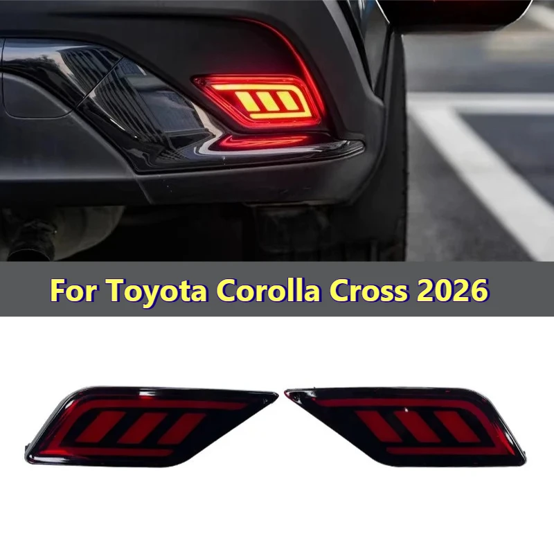 

Светодиодный задний бампер-отражатель для Toyota Corolla Cross 2026: Динамический указатель поворота, ходовые огни, стоп-сигнал, аксессуары