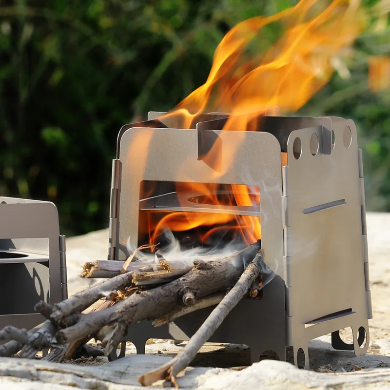 

Camping Stove Wood Stove Campings Accessories Camping Equipment Titanium Outdoor Camping Charcoal Stove Portable Bracket Heating