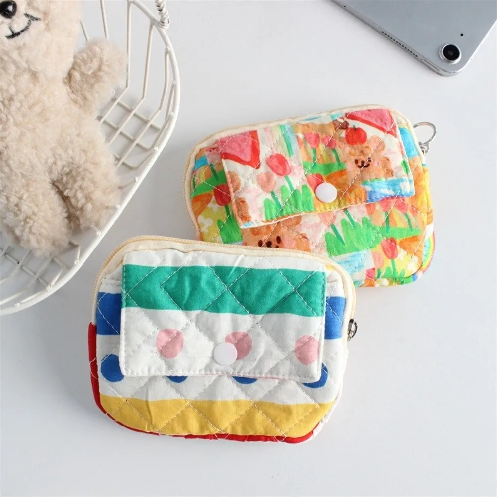 

Новая милая мультяшная сумочка-кошелек на молнии с откидной крышкой, стеганая, портативная, многофункциональная мини-сумка для хранения
