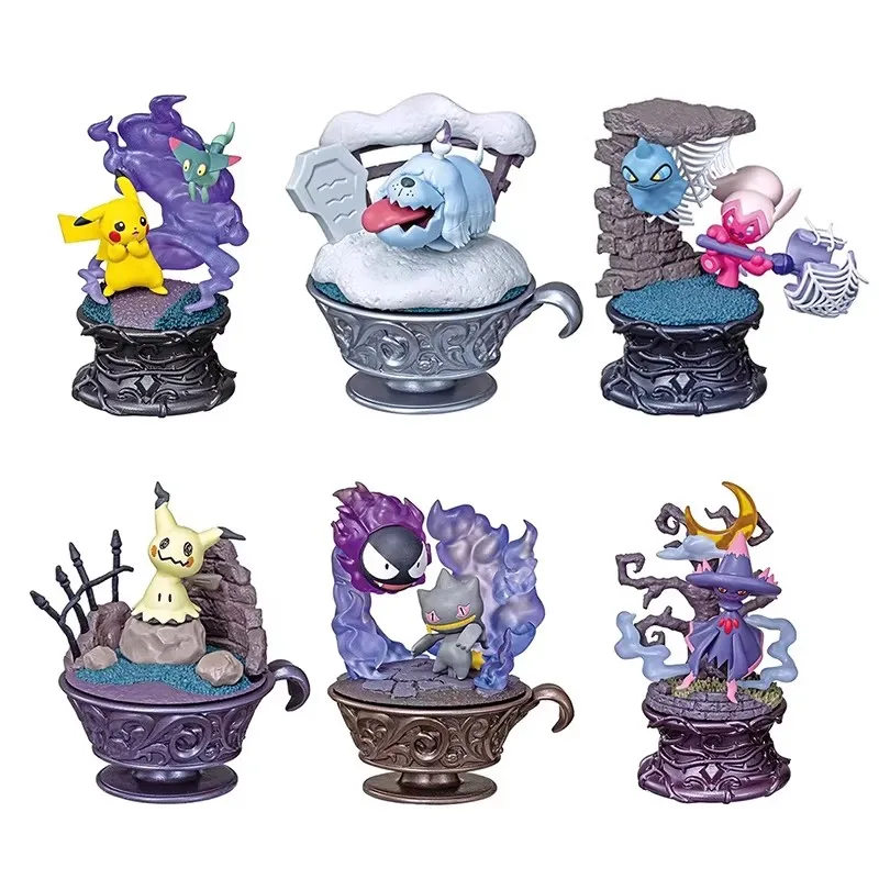 

Re-Ment Original 6Pcs ポケモン Little Night Collection Gangar Toys For Kids Gift Collectible Model Ornaments