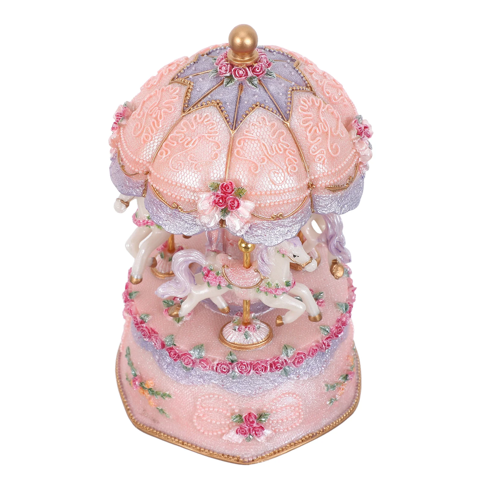 

Vintage Style Rotating Carousel Music Box Intricate Design Romantic Melody Decorative Item Perfect for Gifting