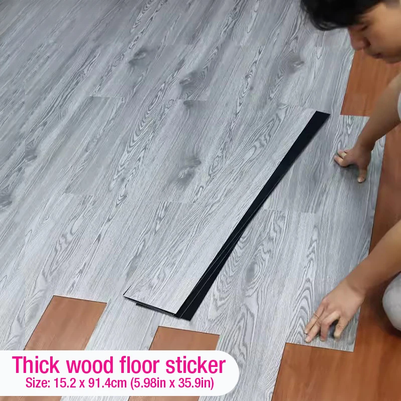 

3D Self-Adhesive thick Wood Grain Floor sticker Wallpaper Modern Wall Sticker Waterproof Living Room Toilet Kitchen Home Decor