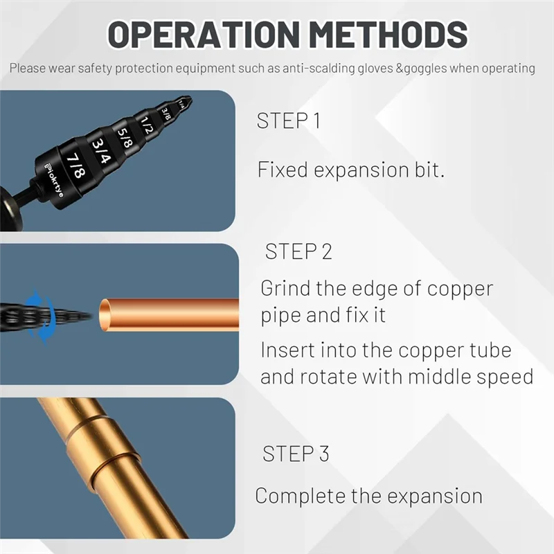 

AT21-2PCS 6-In-1 HVAC Copper Pipe Expander And Swaging Drill Bits For Efficient Air Conditioner Flaring