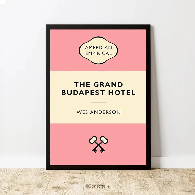 Wes Anderson Classic Movie Series The Grand Budapest Hotel Canvas Poster In Style Of Book Cover Wall Art Pictures Home Decor