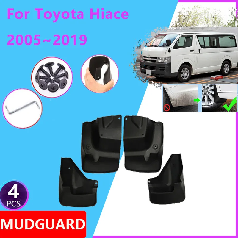 

For Toyota Hiace H200 2005~2019 2008 2016 Auto Wheel Fender Front Rear Mudguard Mud Flaps Guard Flap Anti-splash Car Accessories