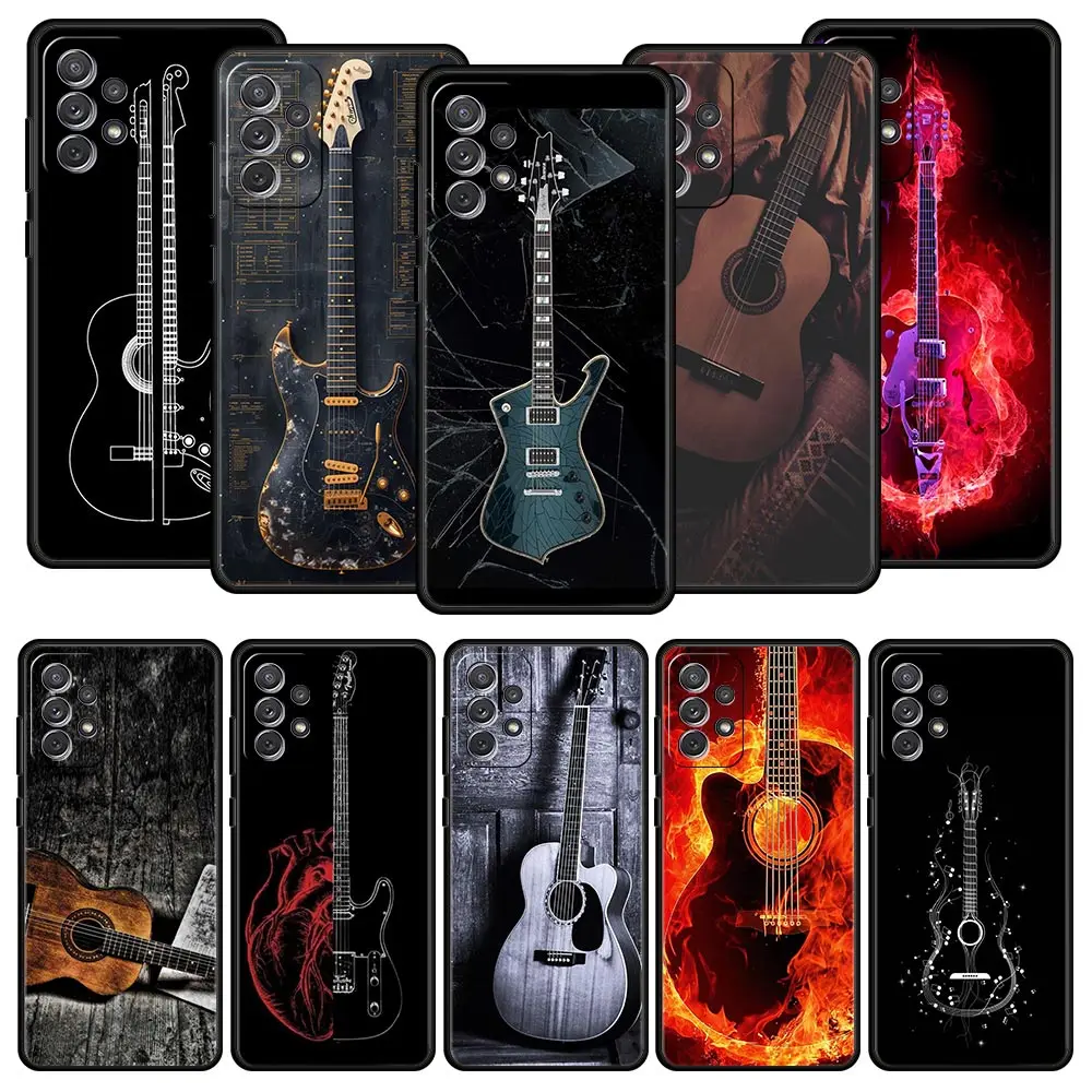 

Phone Case For Samsung A15 A13 A51 A71 A41 A31 A21S A03S A05 A35 A55 A23 A25 A33 A53 A73 5G Guitar Strings Music Guitares