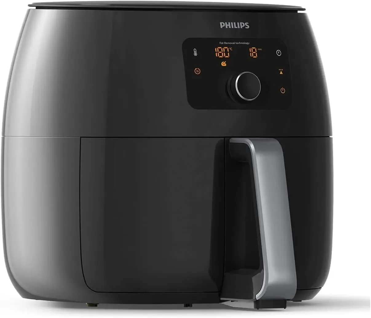 Premium Airfryer XXL, Fat Removal Technology, 3lb/7qt, Rapid Air Technology, Digital Display, Keep Warm Mode, 5 Cooking Presets,