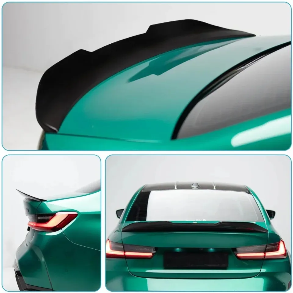 

Glossy Black Glossy Carbon Fiber Look PSM Style Rear Spoiler Wing For BMW 2019-2022 3 Series G20 4-Door Sedan