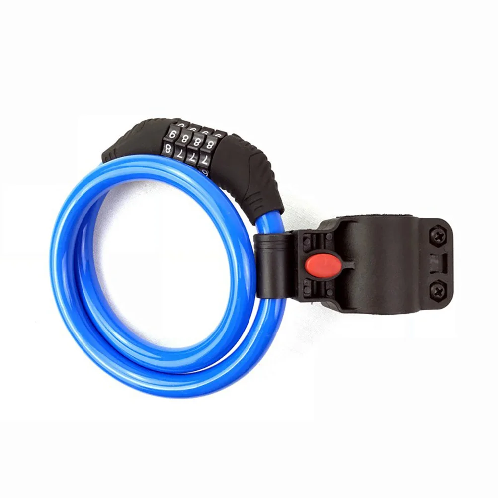 

1pcs 4 Digit Cable Bike Combination Heavy Duty Bicycle Combination Chain Lock For Motorcycle Scooter Bike Cable Lock Blue