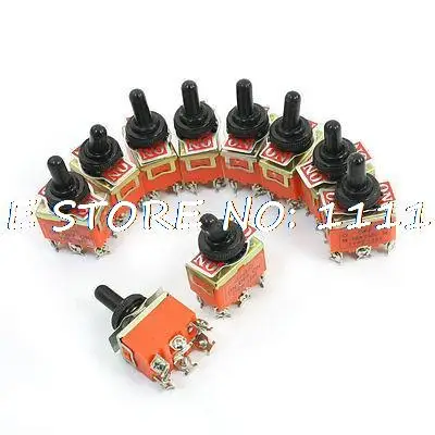 10Pcs Panel Mount DPDT On-Off-On Dual Position Toggle Switch 250V 25A w Cover