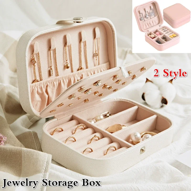 Jewelry Storage Box Travel Comestic Jewelry Casket Organizer Beauty Container Necklace Birthday Gift