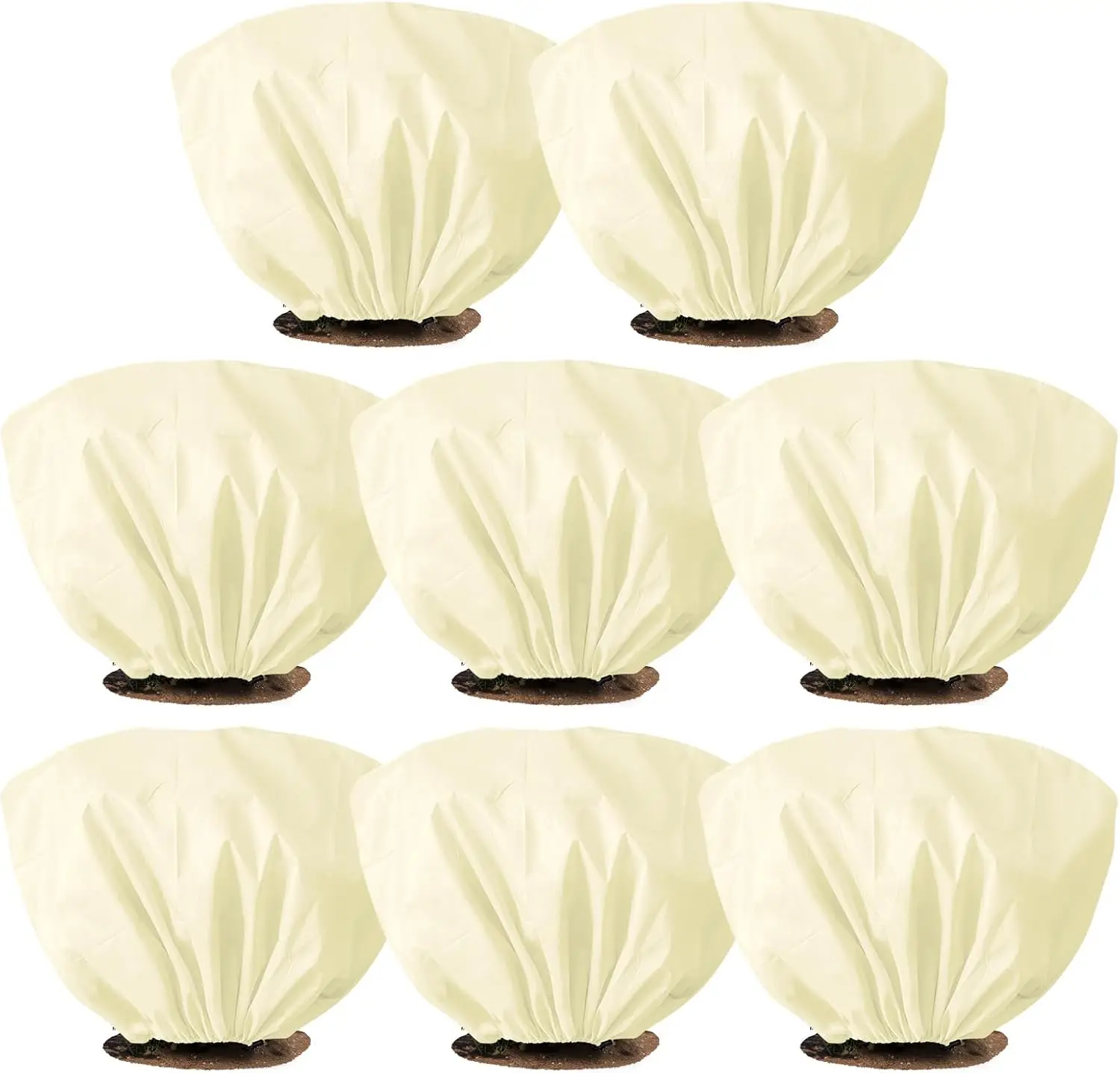 

8 многоразовых защитных чехлов для растений от заморозков с завязками, 39,3 x 19,6 дюймов, зимние обертывания для садовых кустарников