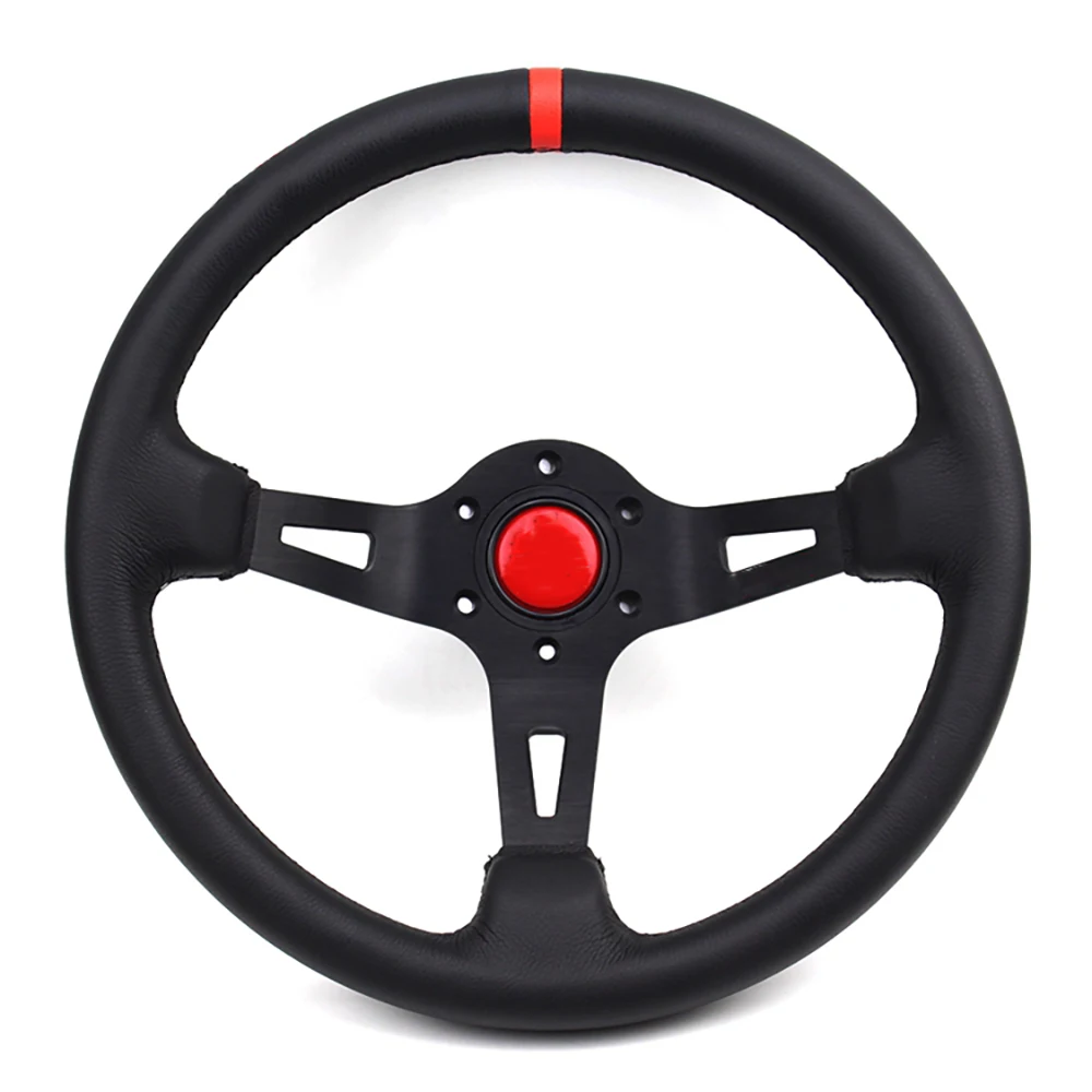 13Inch 330MM Universal Modification Steering Wheel Tools Leather Deep Disc Racing Drift Steering Wheel Accessories