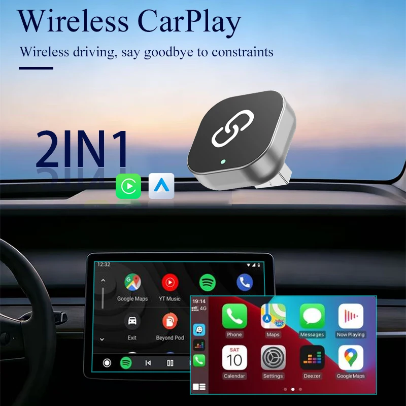 

Беспроводной адаптер Gallop Sprite 2-в-1 для CarPlay и Android Auto: преобразование проводного подключения в беспроводное с USB AI Smart Box – интеллектуальная автомобильная система
