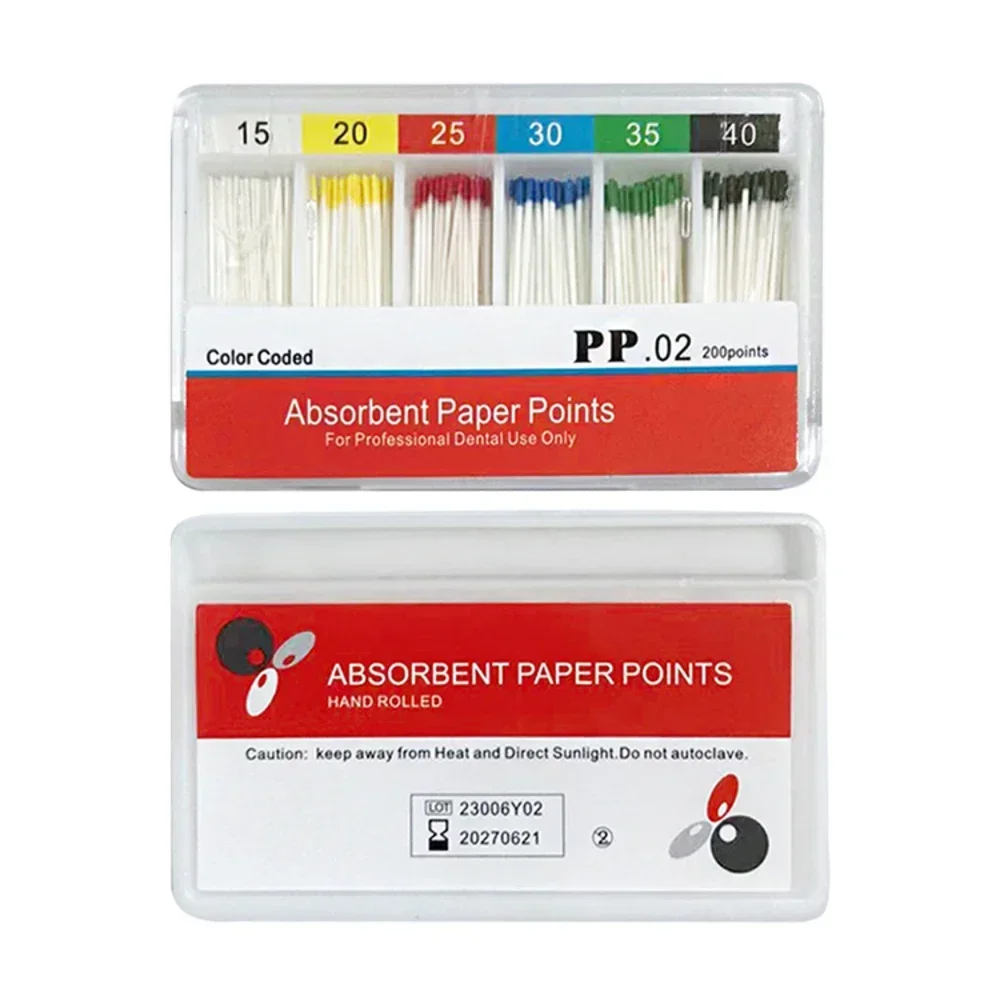 AG-Puntos de papel absorbentes dentales, puntas de papel absorbentes de humedad, cónico 0,02, 0,04, 0,06, F1, F2, F3, consumibles para clínicas