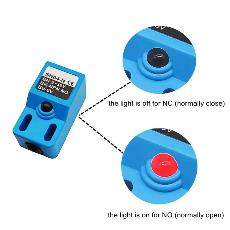 مستشعر القرب الأكثر حثيًا SN04-N مفتاح نهج الكشف المفتوح عادة NPN NO مع دعامة TL PL SN سهلة التركيب (4 عبوات