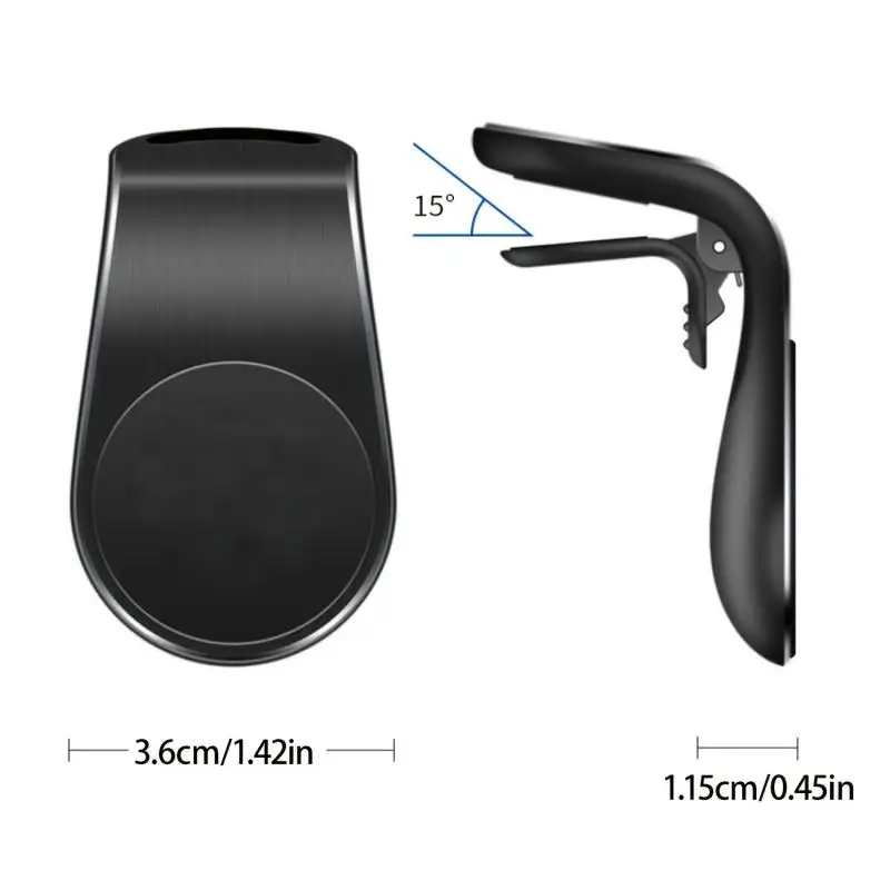 1PC Universal L-Shape Magnetic Car Vent Phone Mount, Strong Magnet Air Clip Hands Free Car Phone Holder for Smartphones