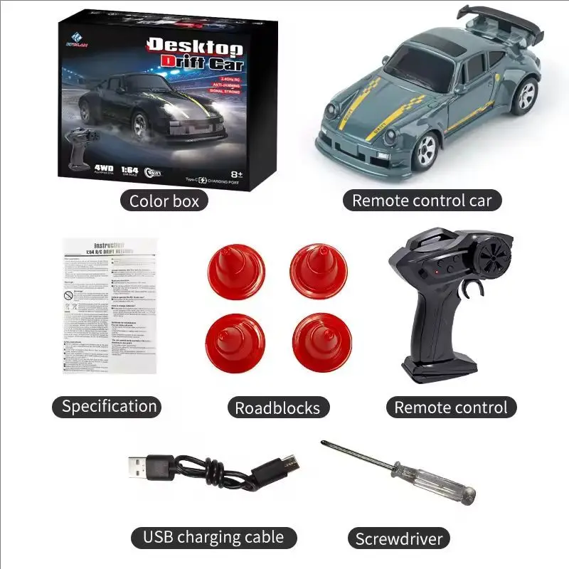 KF20 1:64 RC Drift Auto 2,4G High-Speed-Rennwagen Allrad Mini Desktop Fernbedienung Auto Elektrische Spielzeug elektrische Spielzeug Kinder