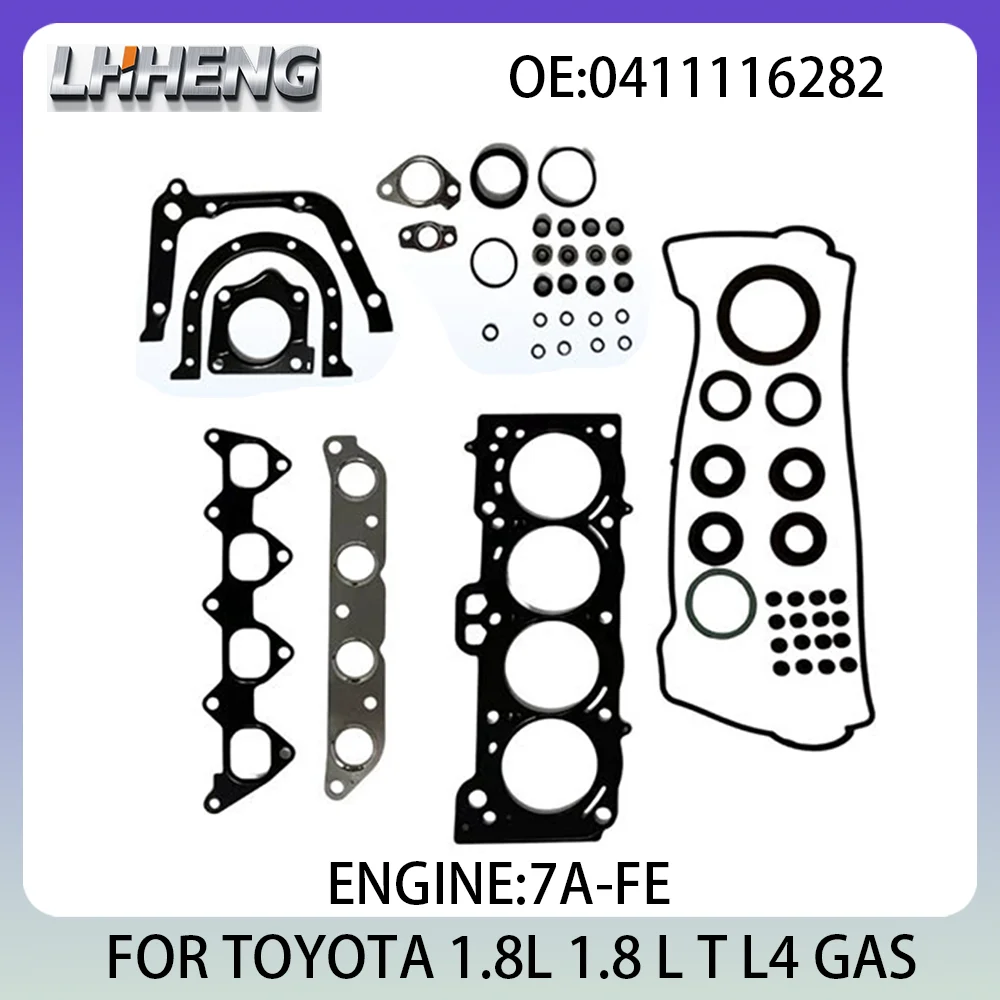 

Engine Full Gasket Set FOR TOYOTA AVENSIS Estate CARINA CELICA Coupe COROLLA Compact 1.8L 1.8 L T L4 GAS 92-01 0411116282 7A-FE